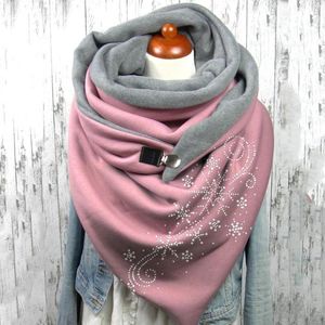 Scarves Women Scarf Winter Printing Button Shawls Casual Warm Soft Fashion Wrap Multi-purpose Shawl