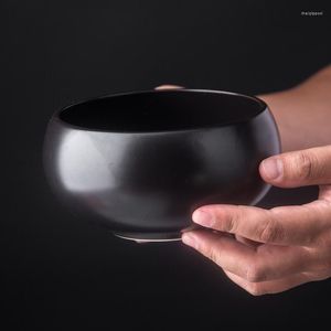 Miski 4/5 cala czarna ceramiczna miska Buddha Ramen Rice Vintage Zen Zen Stolik kontenerowa kuchenna Porcelarna przybory dekoracyjne
