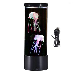 Table Lamps Jellyfish Lamp LED Night Light Color Changing Home Decoration Lights Aquarium Creative Birthday Gift For Kids USB Charging
