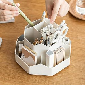 Storage Bags Spinning Pencil Holder | 360 Degree Rotatable Pen 9 Slots Desk Organizer Cup Desktop Stationary Organ