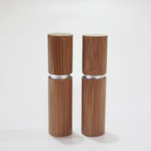 Bottiglie di stoccaggio 4G 10 pz / lotto Eco Friendly Grado superiore Oro Argento Twist Up Bambù Tubo per rossetto Labbro Contenitore per stick di alta qualità vuoto fai-da-te