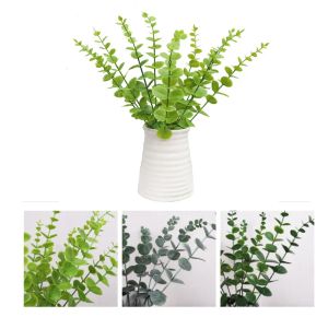 인공 유칼립투스 잎 장식 꽃 가짜 식물 녹색 가지 크리스마스 결혼식 파티 홈 정원 장식 화환 화환