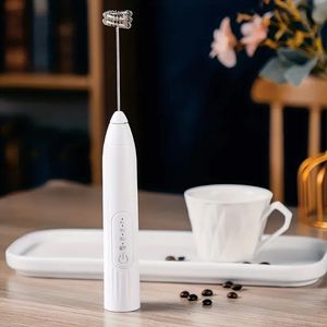 1pc 3 In 1 Milk Frother Handheld With 3 Heads, Electric Whisk Drink Foam Mixer With USB Rechargeable 3 Speeds, Mini Frother For Coffee Latte, Cappuccino, Hot Chocolate