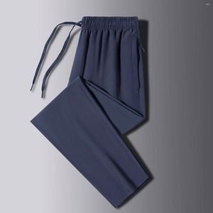 Erkek pantolon yaz erkekler rahat buz ipek gevşek spor joggers pantolonlar erkek hızlı kuru egzersiz spor salonu eşofmanları nefes alabilen pantaletler