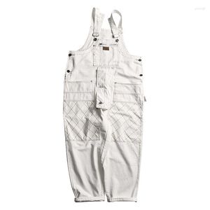 Herrenhosen 2023 Frühling Sommer Herren Trendige japanische Arbeitskleidung Hosenträger Multi-Pocket Lose Arbeit Smart Casual Baumwolle Mittelgewicht