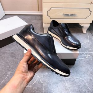 Berluti Designer Leather Sports Shoes العلامة التجارية منخفضة أعلى الأحذية الرياضية للتنفس الأحذية الخارجية في الهواء الطلق حجم 46 حجم 47 جودة عالية