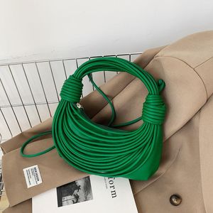 Evening Bags Personalized Creative 2023 Summer Wire Bundle Knitting Knot Single Shoulder Women Messenger Criss-Cross Solid