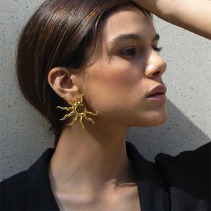 Stud Exaggerated Vintage Drop Earrings for Women Gold colour Dangle Earrings Wild Sun EaringsFemale Fashion Jewelry J230717