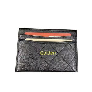 Luxury Designer Caviar Card Holder äkta lädermynt Purse Classic Womans Purses Mans Key Ring Credit Cards Wallet Bag Travel Documents Passport Holders