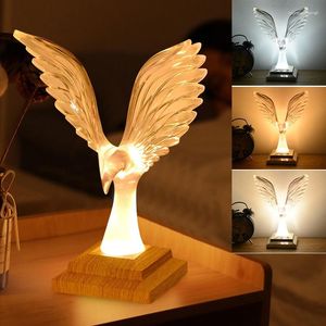 Bordslampor Led Eagle Staty Night Light Room Decoration Lamp Färgglad Dimning Touch Desk Atmosphere Bedside