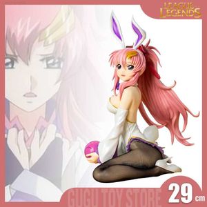 Anime Manga 29cm Lacus Clyne Figura League Of Legends Bunny Girl Anime Figurine Modello Gk Statua sexy Decorazione Bambola da collezione Giocattoli Regalo L230717