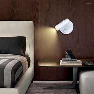 Vägglampa USB trådlös nattledd laddningsbar ljus magnetisk beröring av dimningslampor för sängen sovrumskorridor