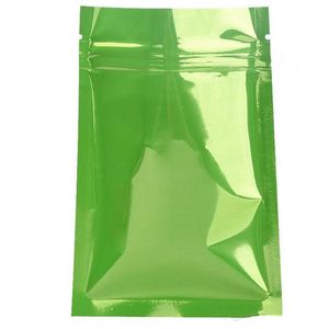 14 * 20 cm Verde Foglio di alluminio Mylar Borse Imballaggio per alimenti secchi Zip Lock Pack Pouch Tasca vuota Accessori per la casa Borsa per erbe secche