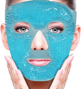 Hot and Cold Therapy Gel Bead Full Facial Mask Skin Care Face Eye Mask Ice Pack Reduce Face Puff Dark Circles Face SPA for Woman Sleeping Beauty