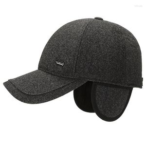 Ball Caps Fashion Autumn Winter Large Size Tweed Baseball Cap Snapback Men Hat Outdoor Keep Super Warm Bone Dad Adjustable Hats