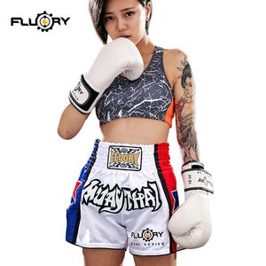 Pantaloncini da uomo Fluory Boxe corto muay thai fightwear blu e stella rossa pantaloncini muay thai personalizzati 230715