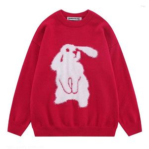 Männer Pullover Männer Beflockung Cartoon Pullover Harajuku Casual Paar Oansatz Oversize Top Streetwear Unisex Herbst Japanische Gestrickte