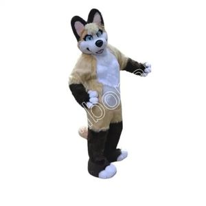 Husky Dog Dog Fox Mascot Costumes Cartoon Campoond Fancy Suit для взрослых животных тематическая талисмана карнавальное костюм Хэллоуин.