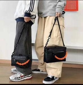 Lüks omuz çantaları tasarımcı çanta moda moda messenger çantası adam gündelik erkekler çapraz vücut yumuşak deri çanta debriyaj çantası bagaj donanım zinciri basit tasarım Borsa Hbp
