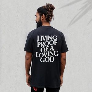 Uomo Donna Summer Living Proof of a Loving God Print T-shirt Y2k Unisex Christian Cross Jesus T-shirt a maniche corte Top in cotone sciolto