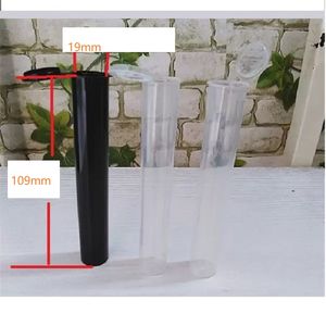 Pop Top 109mm D19mm tubo de embalagem pré-rolo Garrafa de plástico junta doob recipiente de comprimidos pré-laminados sem corte