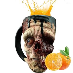 Cups Saucers 3D Zombie Coffee Mugs Resin Gothic Beer Mug Halloween Party Prop Figurine Portable For Beverage