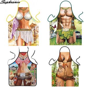 Divertente grembiuli da cucina senza maniche uomo donna grembiule sexy per le donne cucina modello cartone animato cocina tablier cottura cottura CWQ024 L230620