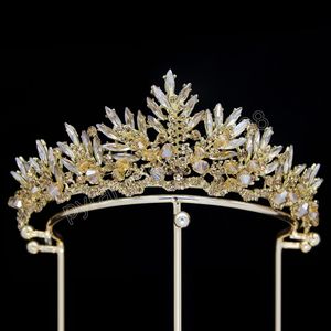 8 Farben handgemachte lila Kristall Perlen Krone Tiara für Frauen Hochzeit Party Luxus Braut Krone Haar Kleid Zubehör