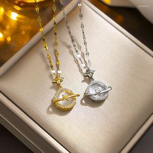Kolye Kolyeleri Artisi Moon Titanyum Çelik Kadınlar için Modaya uygun altın renk zinciri Y2K Vintage Mücevher Estetik Aksesuarları