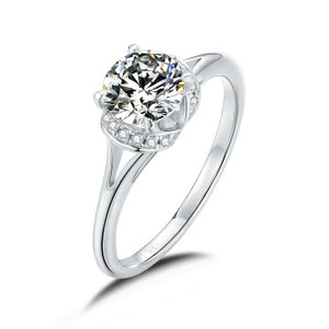 Molde de casamento 925 anel de jóias de prata Silver 1CT Moissanite Diamond com certificação GRA pronta para enviar