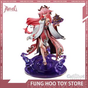 Anime Manga 26cm Genshin Impact Yae Miko Anime Figure Girl Sexy Figures Action Figurine Pvc Statue Model Toy Collection Desk Decoration Doll L230717