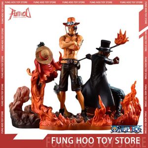 Anime Manga Uma Peça Luffy Ace Sabo Anime Figura Dxf Irmandade Cena Estatueta Pvc Estátua Modelo Colecionável Decorações Boneca Crianças Brinquedo Presente L230717