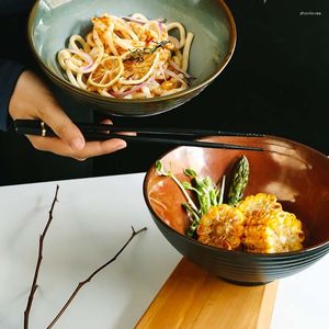 Skålar japansk stil keramisk ramen skål stor soppa nudel hushåll nötkött bubbla frukt sallad djup