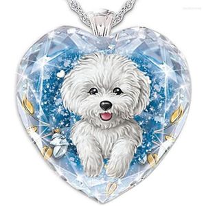 Pendanthalsband 2023 Söt Crystal Peach Heart Necklace Fashion Puppy Collar Joyero Jeweler Gothic Bridesmaid Gift