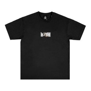 Fashion KITH Make him an offer he can't refuse LOGO Short Sleeve Loose Round Neck Black Men's and Women's T-shirt