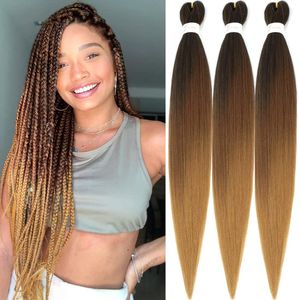 Capelli intrecciati pre allungati Capelli intrecciati da 26 pollici Capelli intrecciati naturalmente Yaki Capelli sintetici Ombre Intrecciare i capelli Pre allungati