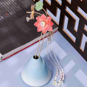 Chinese Clothing Matching Tassel Hairpins Nonfading Elegant Alloy Pink Headdress for Theme Party Cosplay Balls Outfit MA L230704