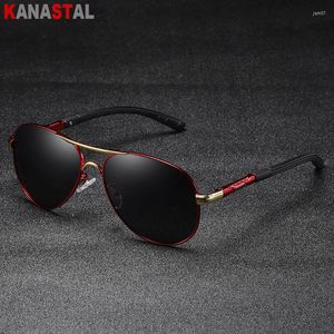 Sunglasses Men Polarzied UV400 Classic Pilot Male Sun Glasses Metal Eyeglasses Frame Driving Fishing Cycling Sunshade Eyewear