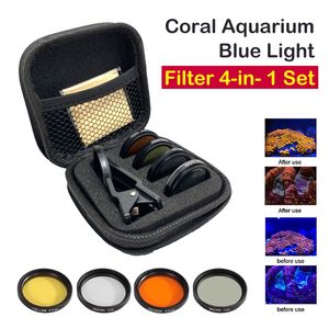 Filtreringsvärme Aquarium Lens Fish Tank Phone Camera Filter 4 In 1 Macro Yellow Coral Reef Universal 230715