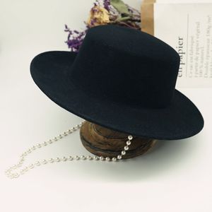 Chapéus de Aba Larga Chapéus de Lã Feltro Chapéu Preto para mulheres Chapéu Fedora Cloche Chapéu de Aba Larga Chapéu de Inverno Senhoras Igreja Festa Derby Boater Hat Moda 230717