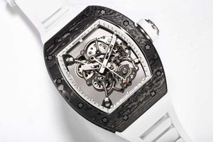 RicharMilles Watch Mechanical Movement Watch Rubber Strap Ceramic Dial Waterproof RM055 Real fantasic men OAEH BBR factory quality carbon fiber rd