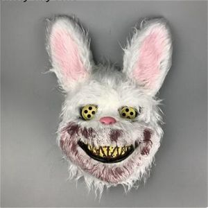 Rabbit Cosplay Mask Halloween Party Scary Head Cover Halloween Carnival Costume Headgear Props Handmade Dance Masquerade Horror GC2211