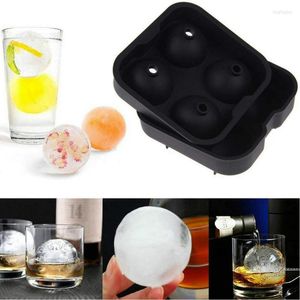 Baking Moulds 4holes Round Ice Ball Silicone Mold For DIY 3D Cubes Perfect Summer Kitchen And Bar Accessories Popsicle