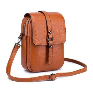 Bag for Women Cell Phone Purse Smartphone Wallet Shoulder Strap Handbag Genuine Leather Casual Solid Crossbody Bags