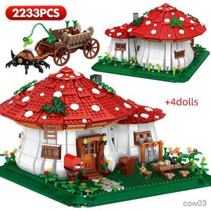 Blocks Fairy Tale Mushroom House Building Blocks Village Architecture Micro Mini Assemble Bricks Story Figure Toys For Girl Gifts R230718