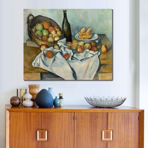 Abstract Landscape Oil Painting on Canvas the Basket of Apples Paul Cezanne Artwork Contemporary Wall Decor