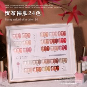 Nagellack 24Colors gelé gel semi transparent naken färg klar rosa fransk lack blöt av uv led för 230718