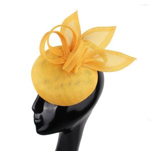 Berets ładny vintage kapelusz fasfiantor Wedding Women Ladies PROMES MESH Fedora Cap Hair Imitation Linen Millinery Heal