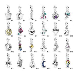 2019 Новый S925 Sterling Silver My Dangle Bead Bead с CZ подходит для европейских украшений Pandora Me Charms Bracelets2464