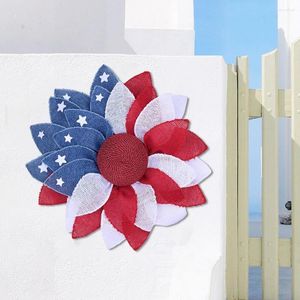 Decorative Flowers Excellent Easy To Hang Door Wreath Eye-catching Create Atmospheres 4th Of July Artificial Flower Garland Festival